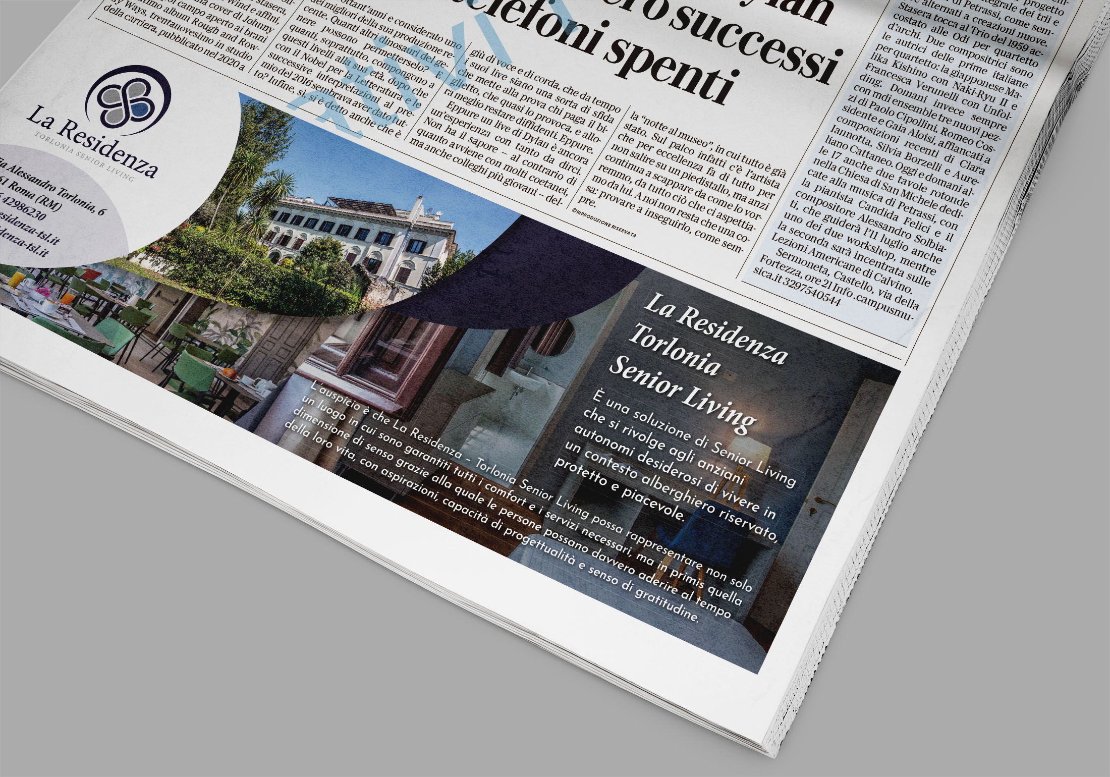 pubblicita-quotidiani-la-repubblica-RESIDENZA TORLONIA-impaginazione-grafica_FDSdesign