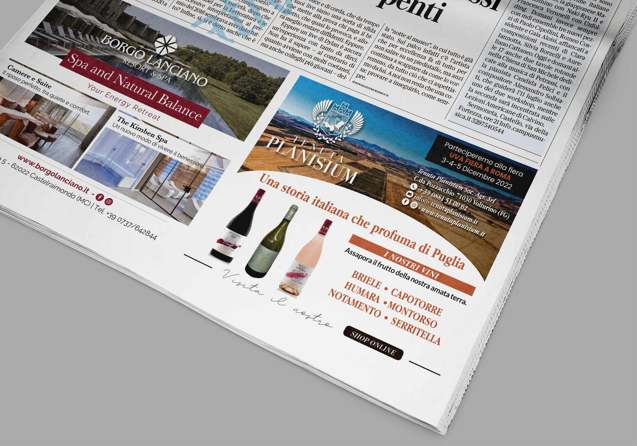 pubblicita-quotidiani-la-repubblica-TENUTA PLANISIUM e BORGO LANCIANO-impaginazione-grafica_FDSdesign