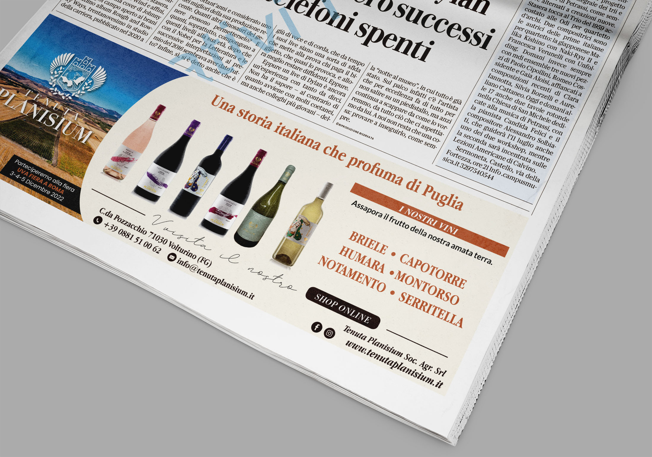 pubblicita-quotidiani-la-repubblica-TENUTA PLANISIUM-impaginazione-grafica_FDSdesign