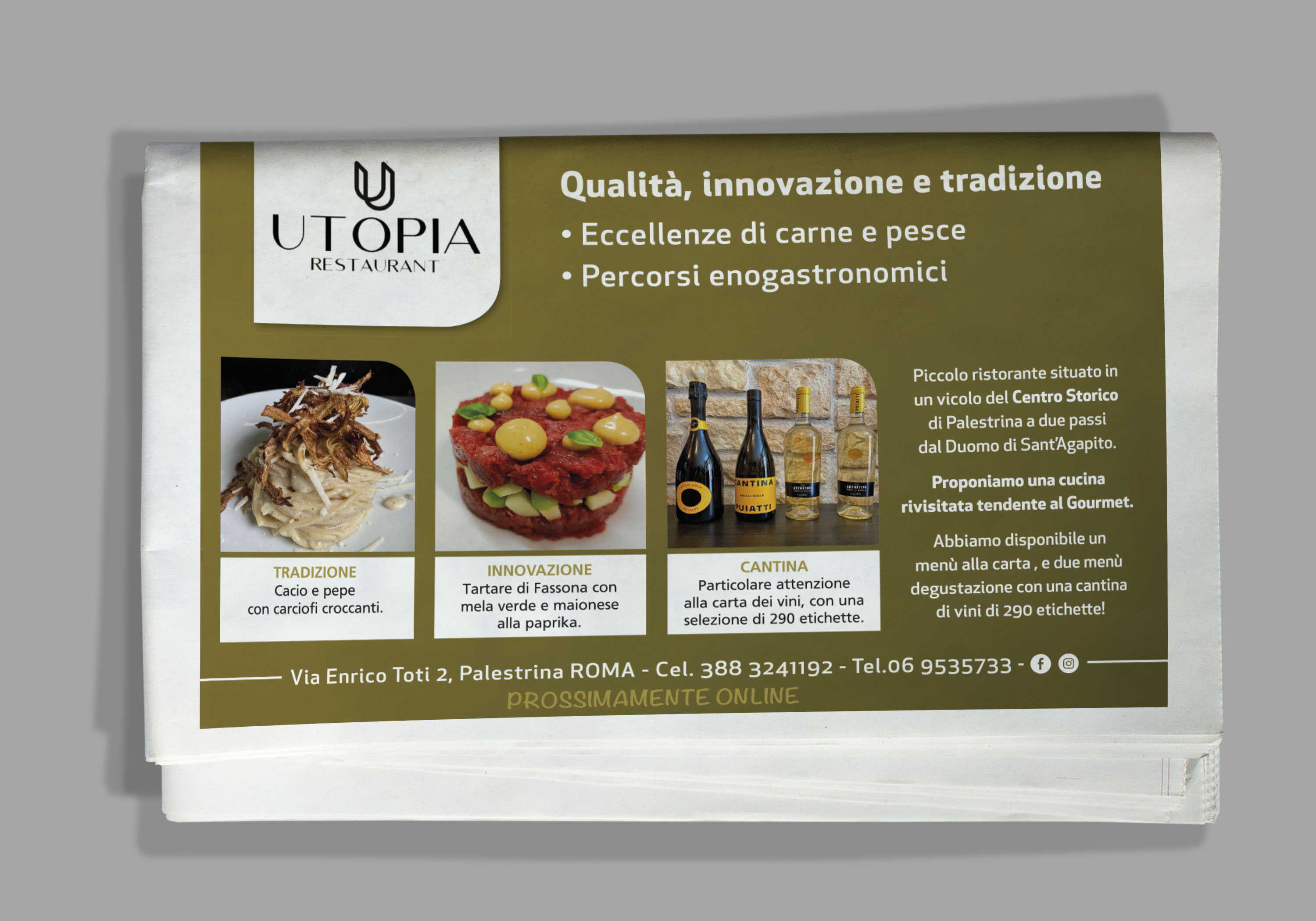 pubblicita-quotidiani-metro-UTOPIA RESTAURANT-impaginazione-grafica_FDSdesign
