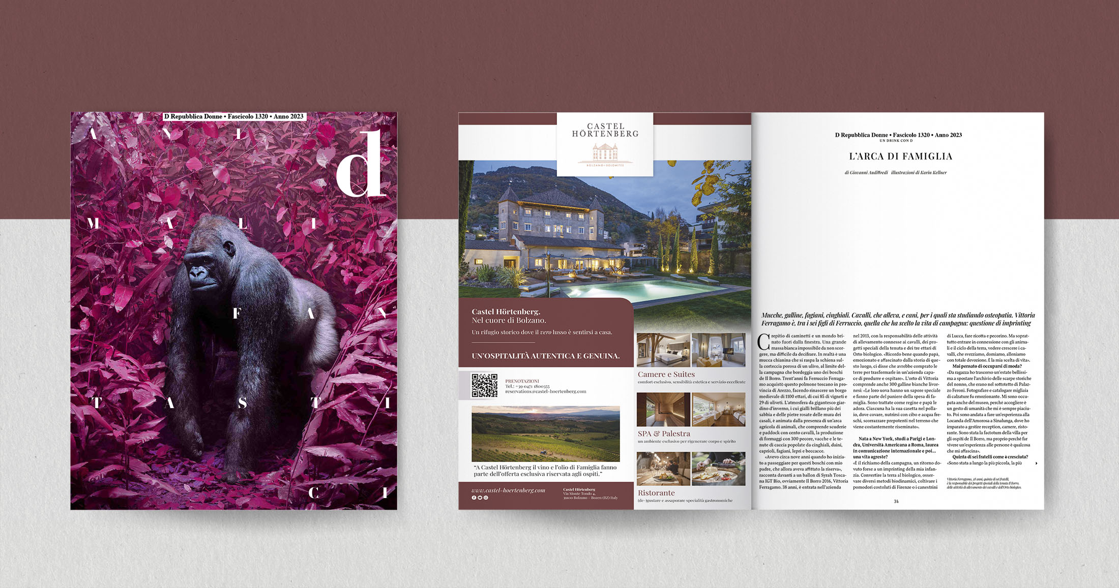 pubblicita-riviste-d la Repubblica-CASTEL HORTENBERG RESTAURANT-impaginazione-grafica_FDSdesign