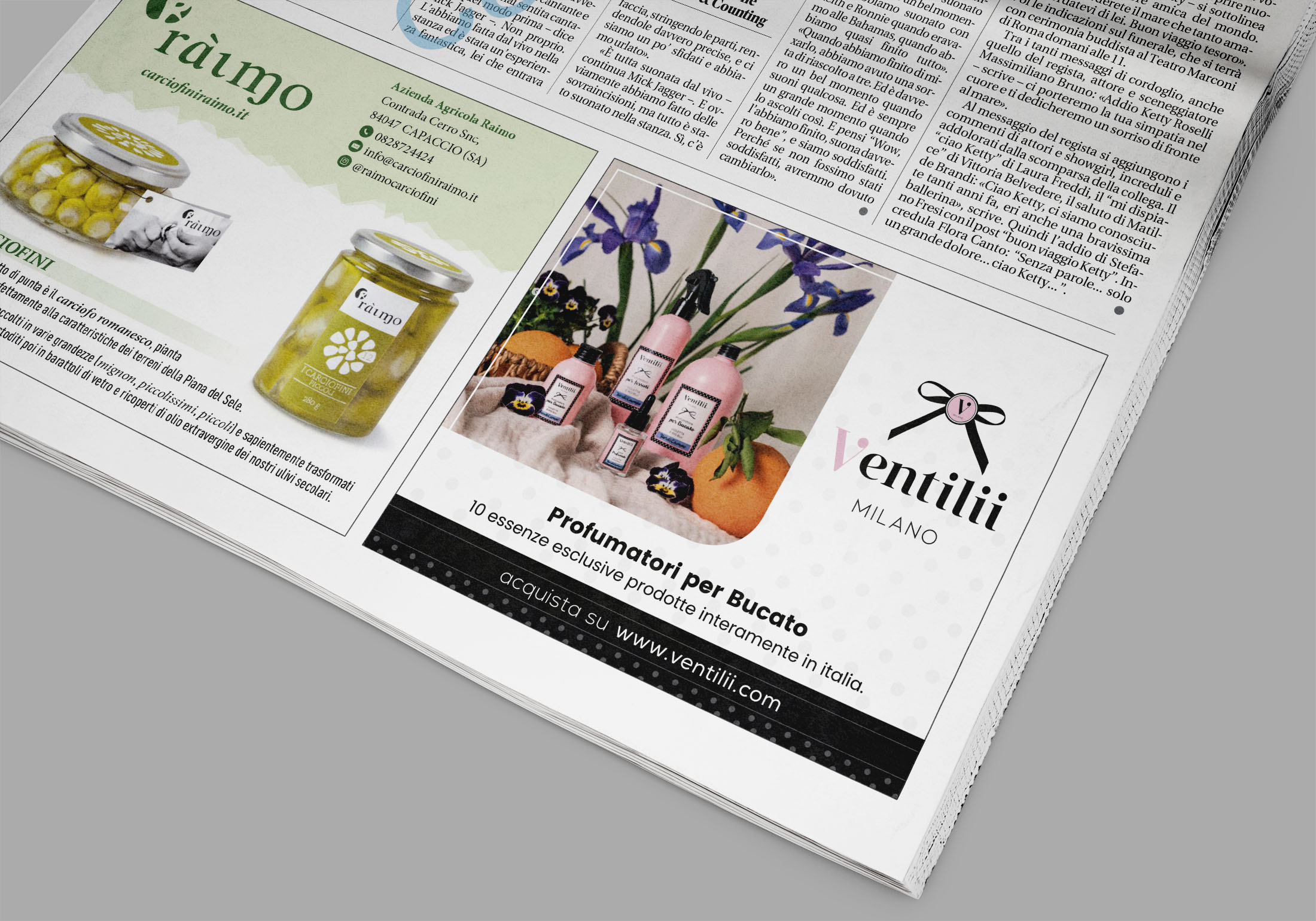 pubblicita-quotidiani-il-tirreno-CARCIOFINI RAIMO e VENTILII-impaginazione-grafica_FDSdesign