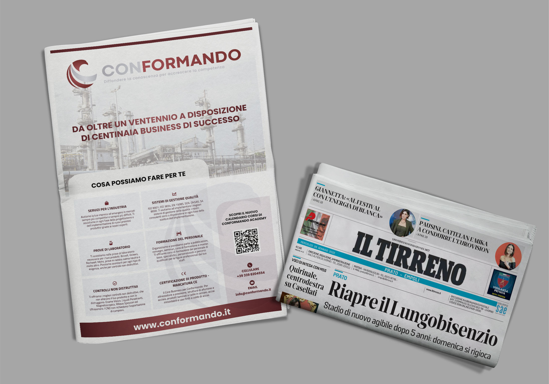 pubblicita-quotidiani-il-tirreno-CONFORMANDO-impaginazione-grafica_FDSdesign